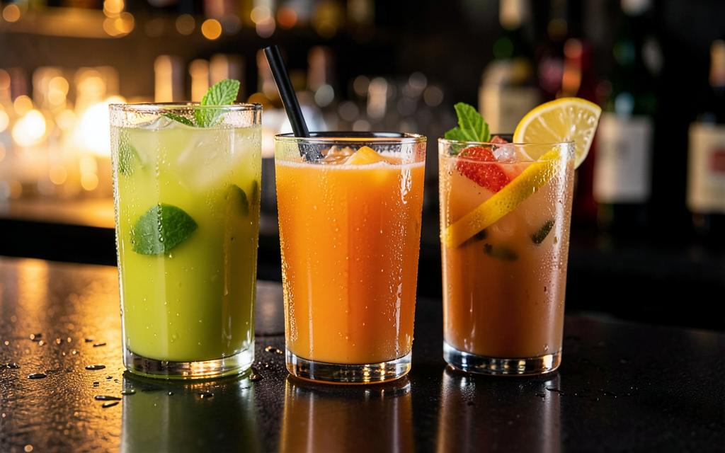 Sucos e bebidas artesanais servidos em balcão